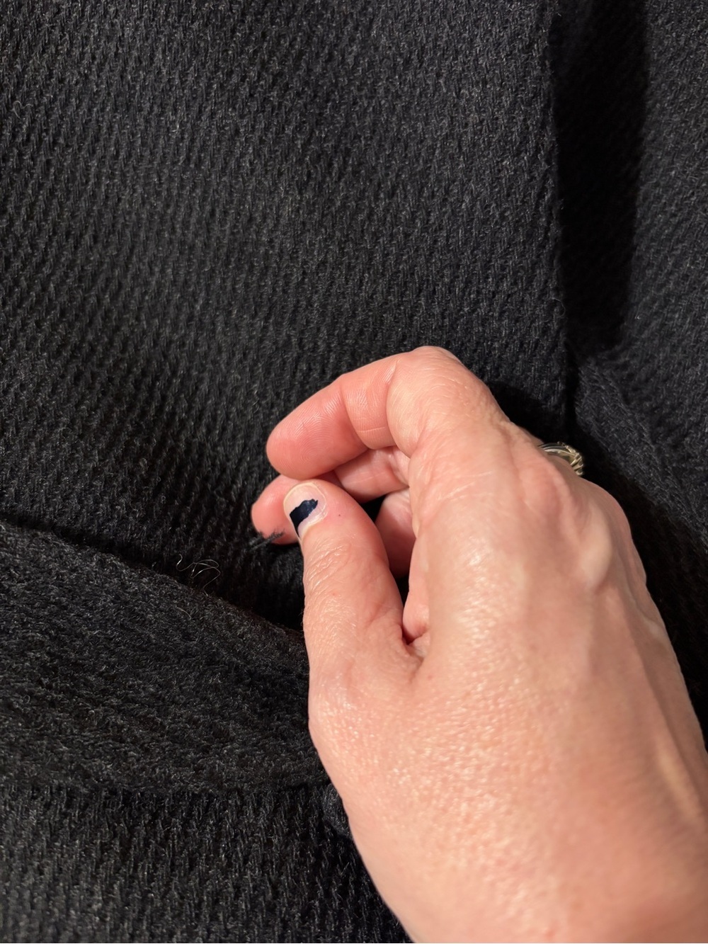 Sezane Oscar Coat S21 Size XS Anthracite Gray Wool Blend Double Breasted Belted - Picture 11 of 13